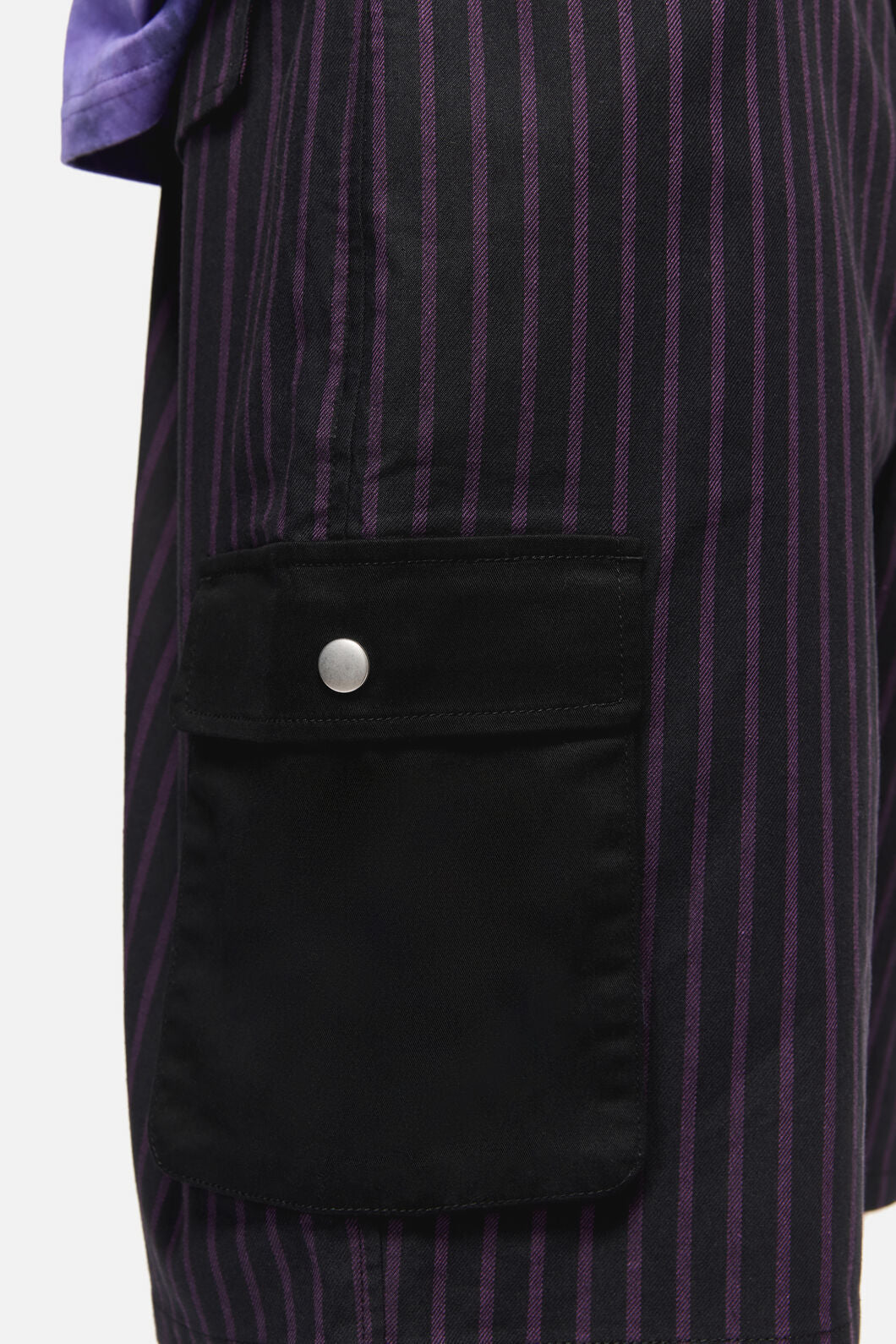 Black Friday - Sabrina Pinstripe Cargo Short - black-purple