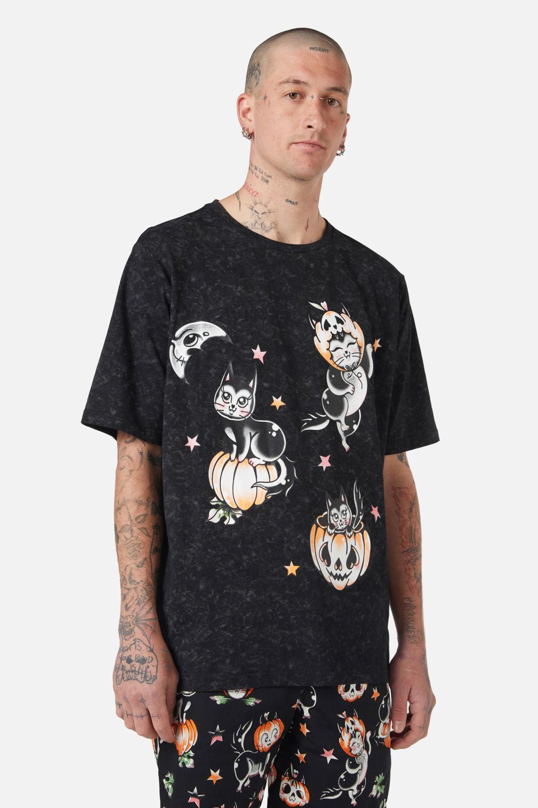 Black Friday - Pumpkin Kitty Tee - black