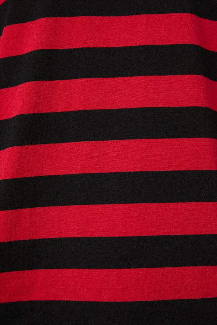 Black Friday - Virtue Stripe Tee - black-red