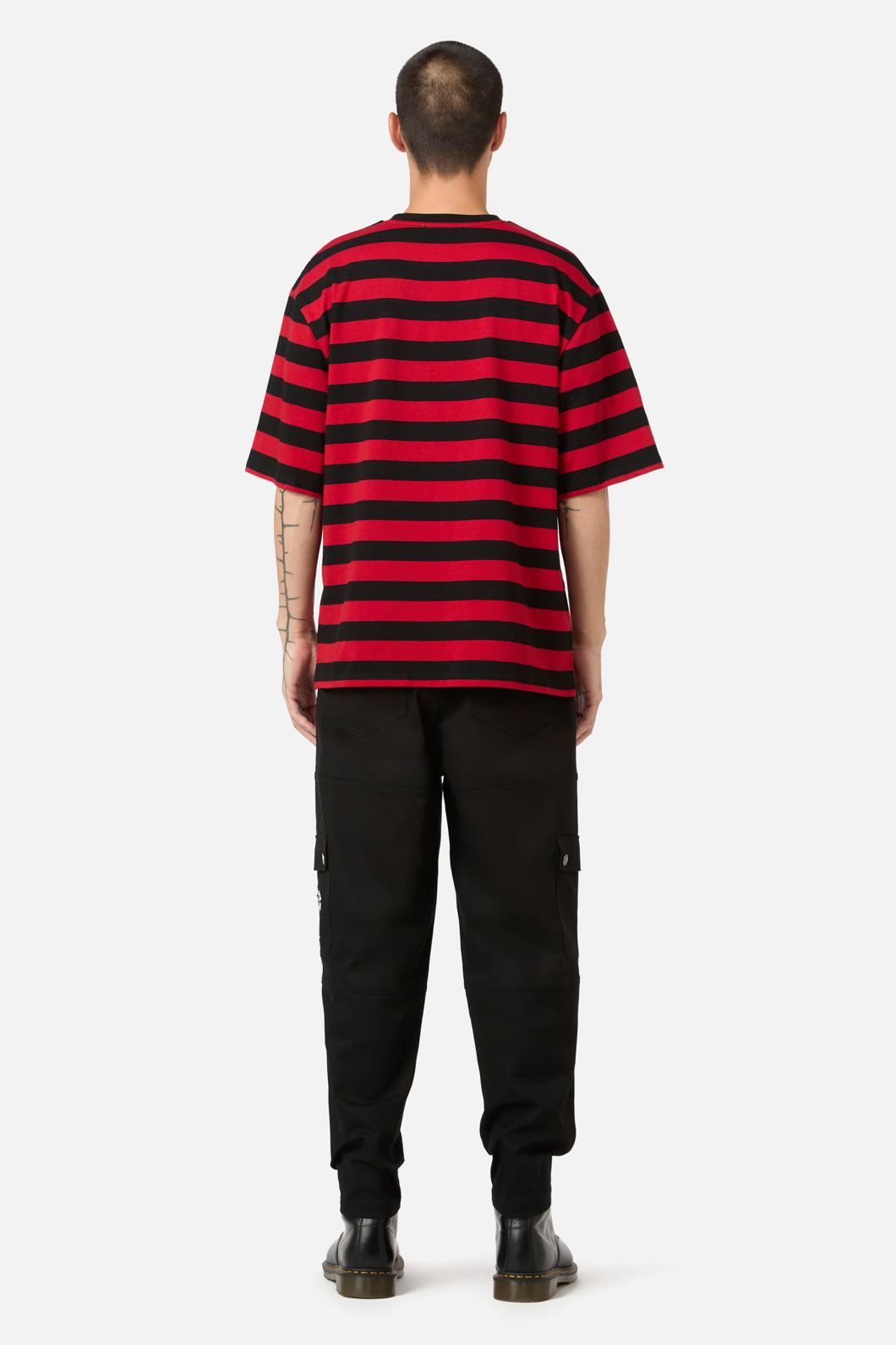 Black Friday - Virtue Stripe Tee - black-red