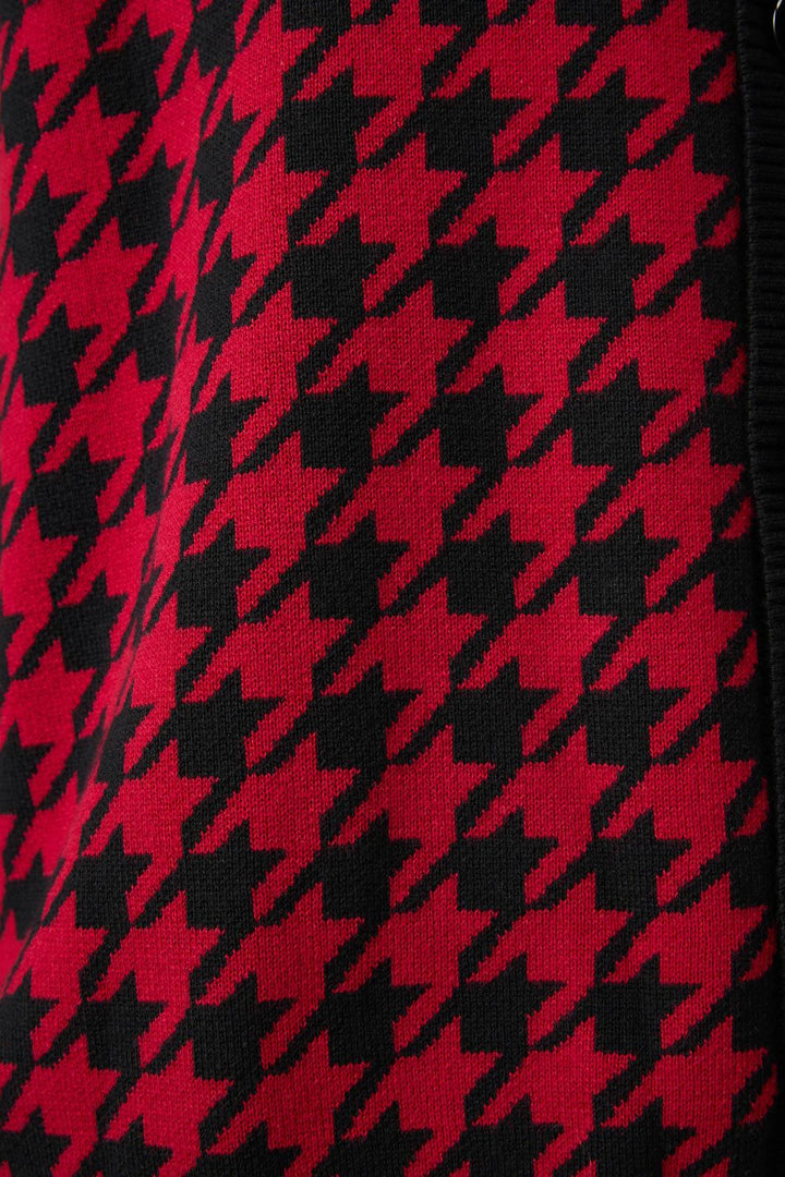 Black Friday - Virtue Houndstooth Cardi - red-black