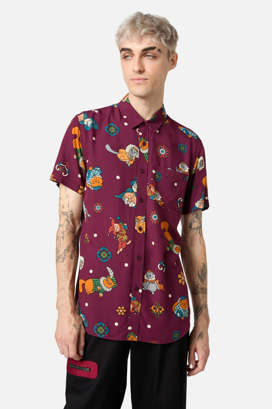 Black Friday - Left Right SS Shirt - maroon
