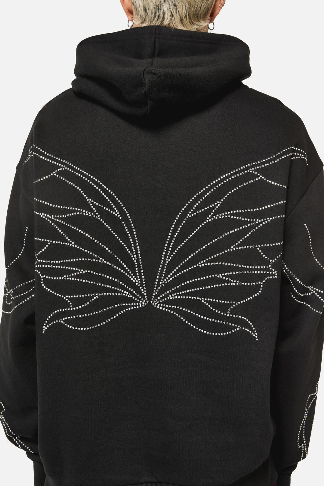 Black Friday - Dragon Wings Diamante Hoodie - black