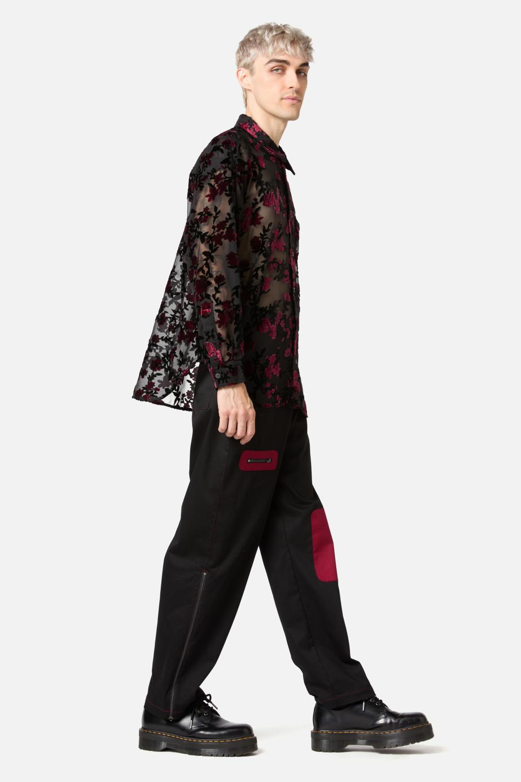 Black Friday - Lush Burnout Velvet LS Shirt - black