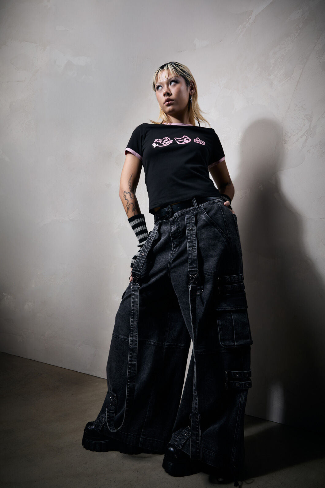 Black Friday - Laneway Acid Wash Grunge Pants - grey