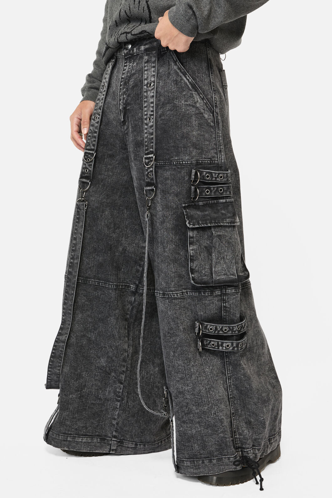 Black Friday - Laneway Acid Wash Grunge Pants - grey