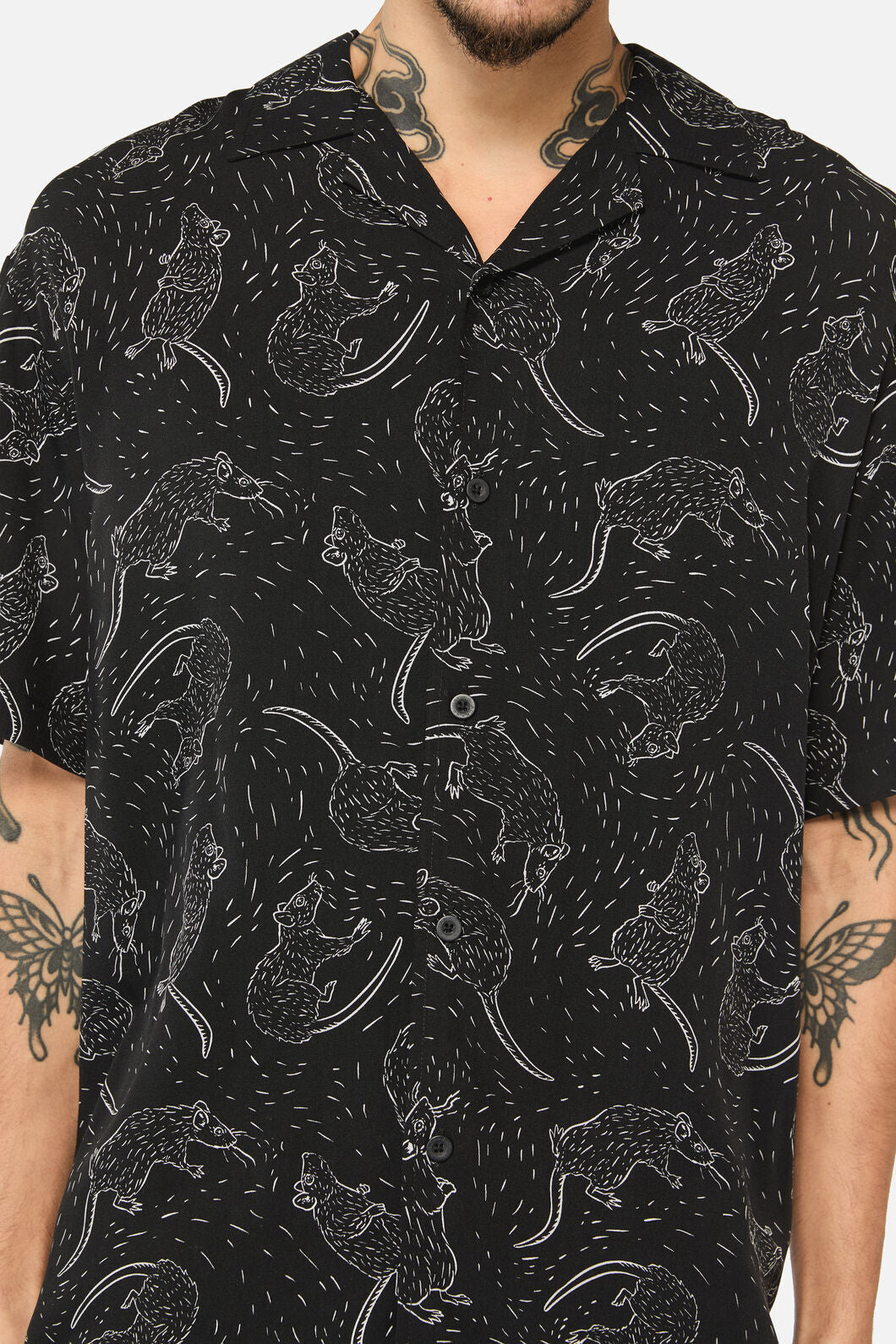 Black Friday - Ratbag Grunge Print SS Shirt - black
