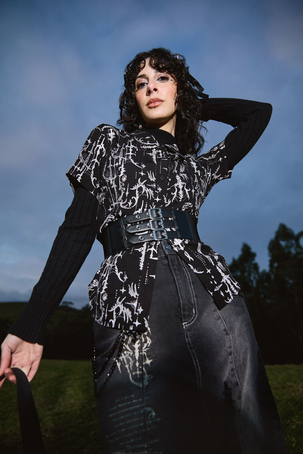 Black Friday - Cyber Print Viscose Blouse - black