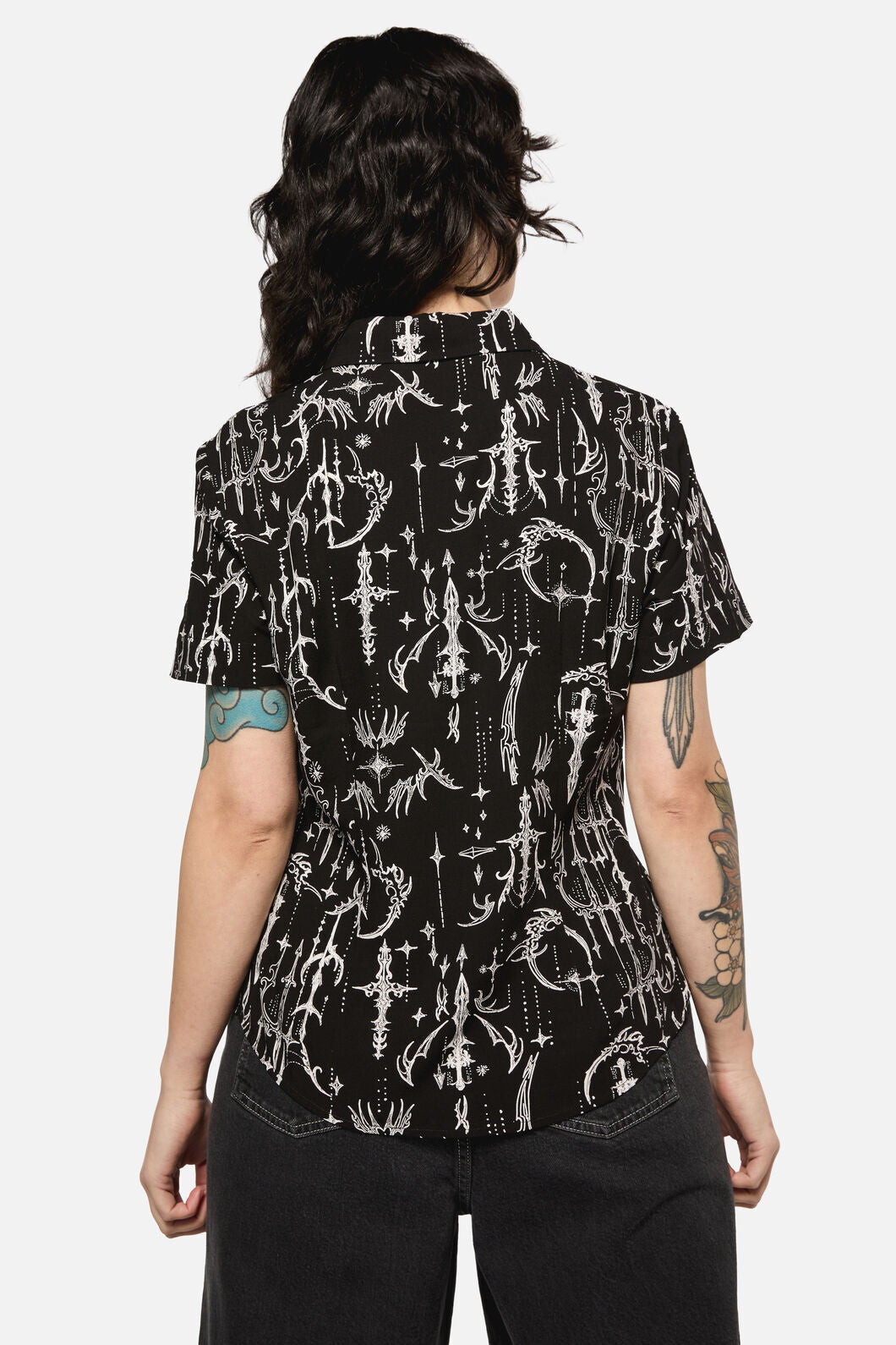 Black Friday - Cyber Print Viscose Blouse - black