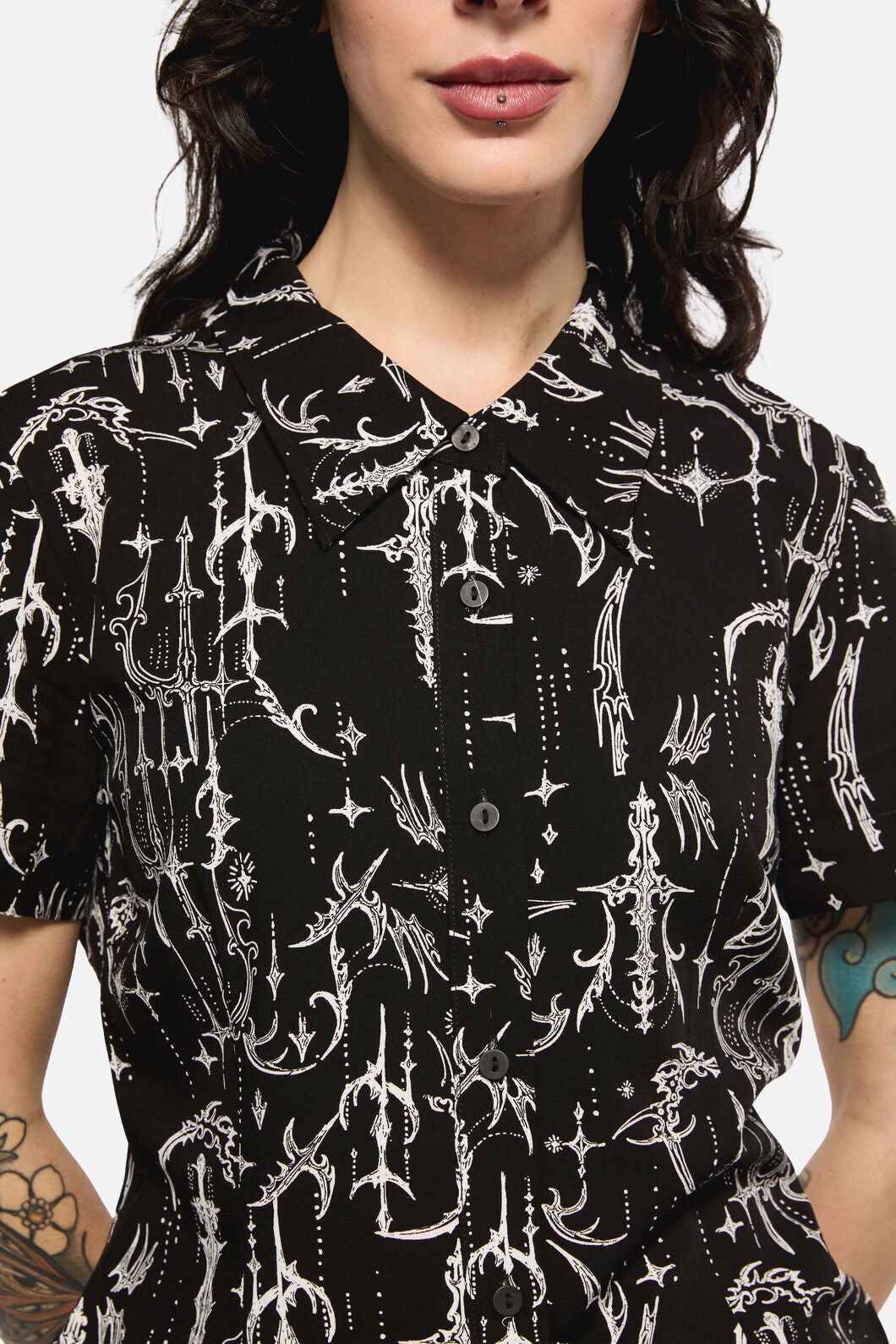 Black Friday - Cyber Print Viscose Blouse - black