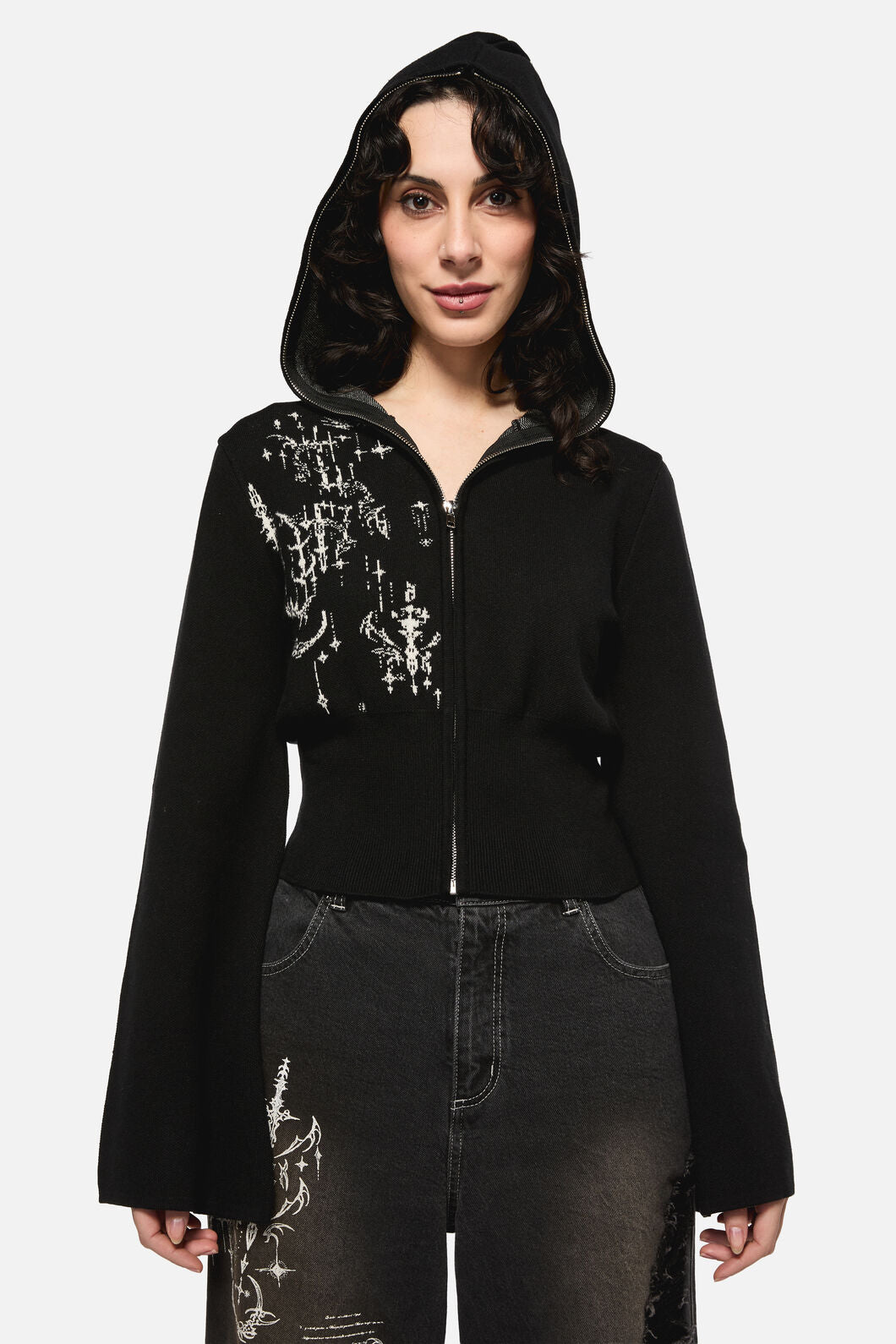 Black Friday - Tech Zipper Hooded Cardi - black