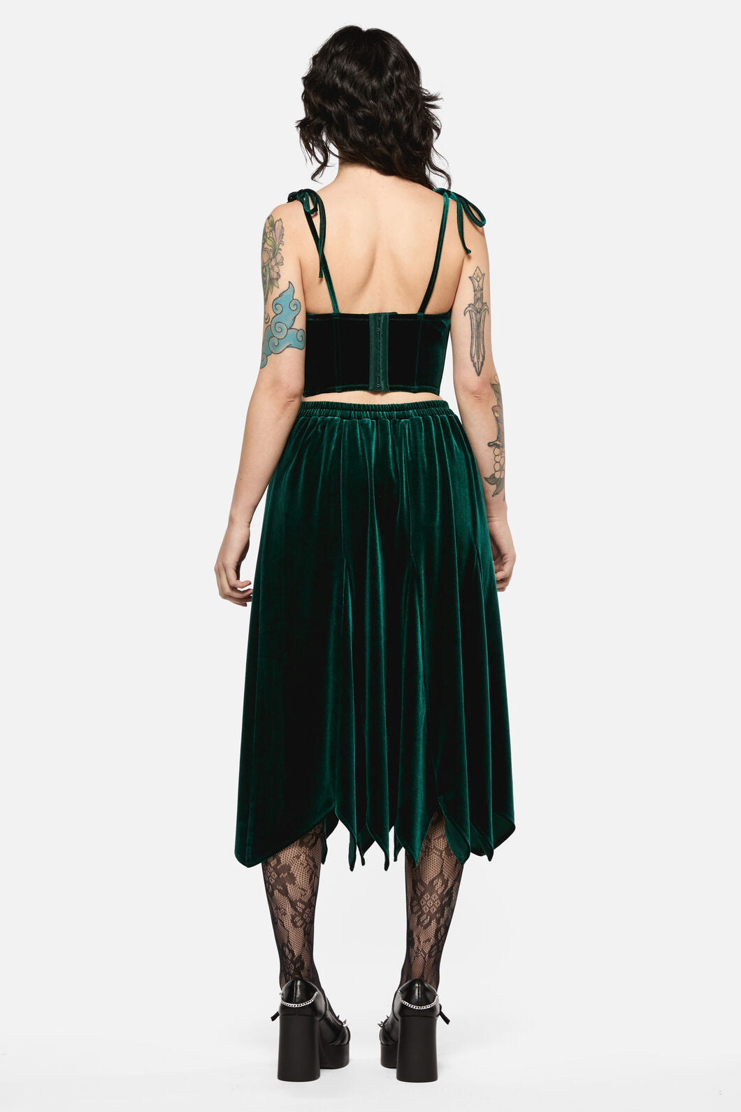 Black Friday - Keeper Of The WoodsVelvetSkirt - emerald