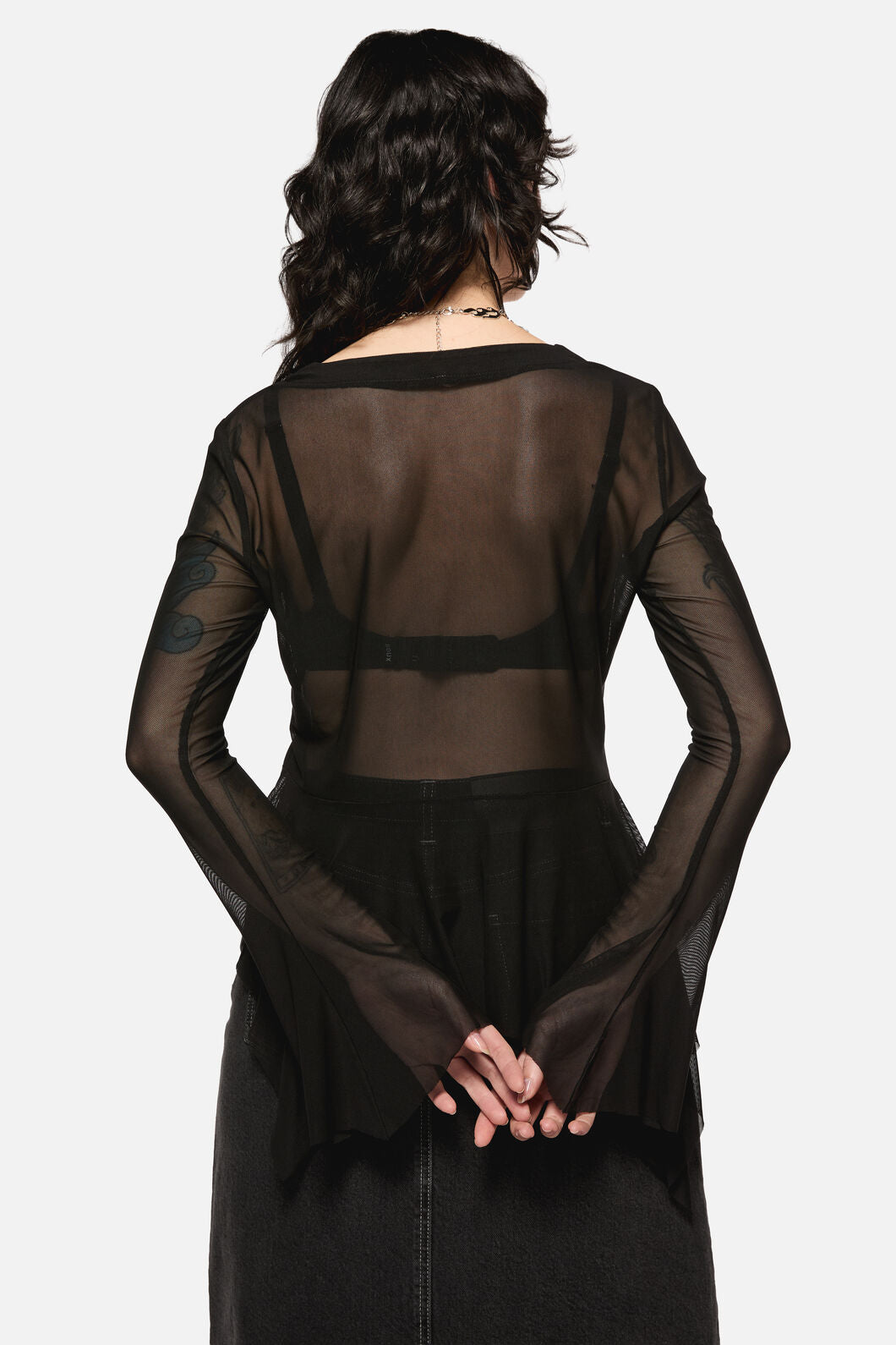 Black Friday - Crypt A-Symetrical Mesh Top - black