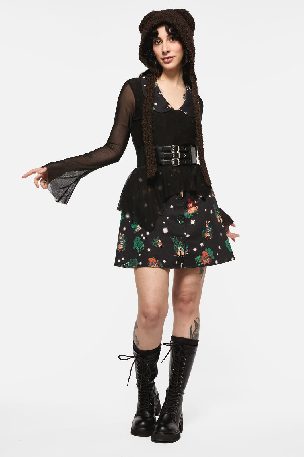 Black Friday - Crypt A-Symetrical Mesh Top - black