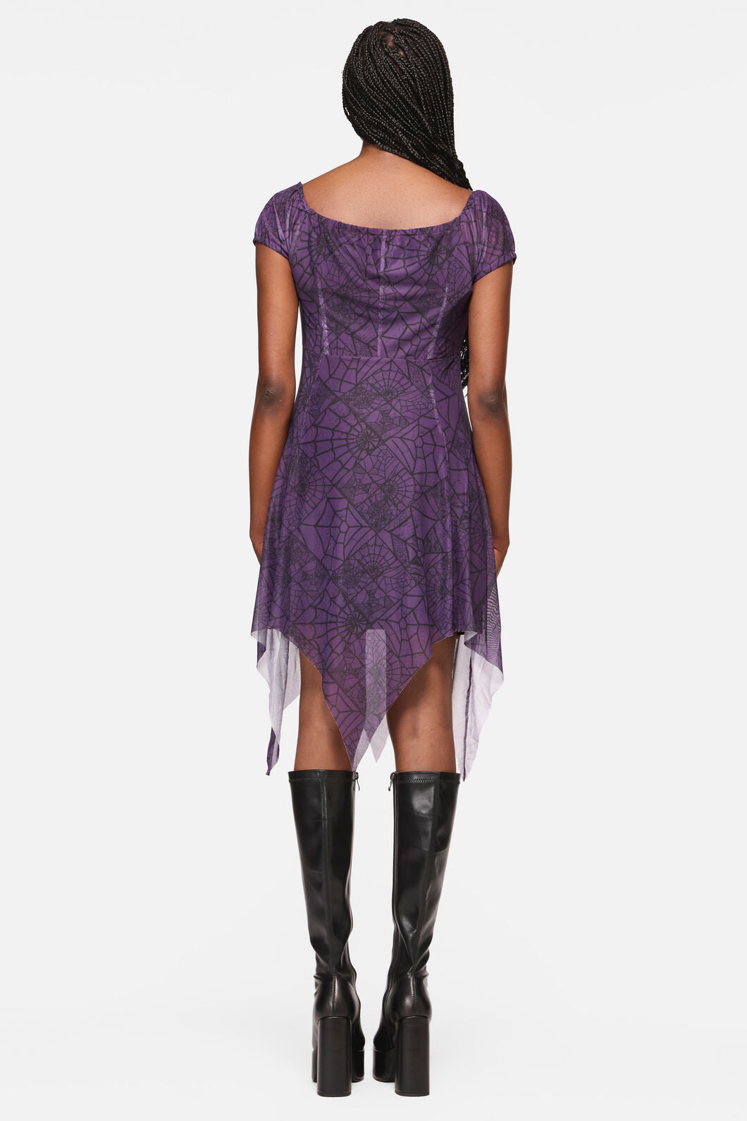 Black Friday - Window Web Gothic Dress - purple