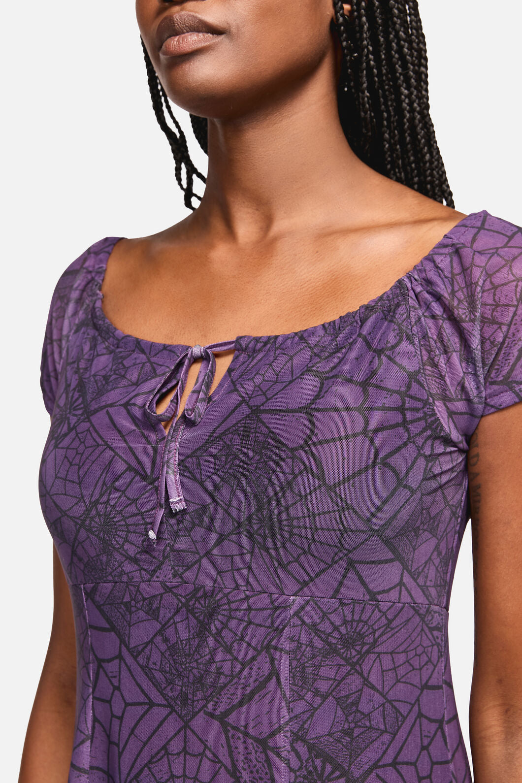 Black Friday - Window Web Gothic Dress - purple
