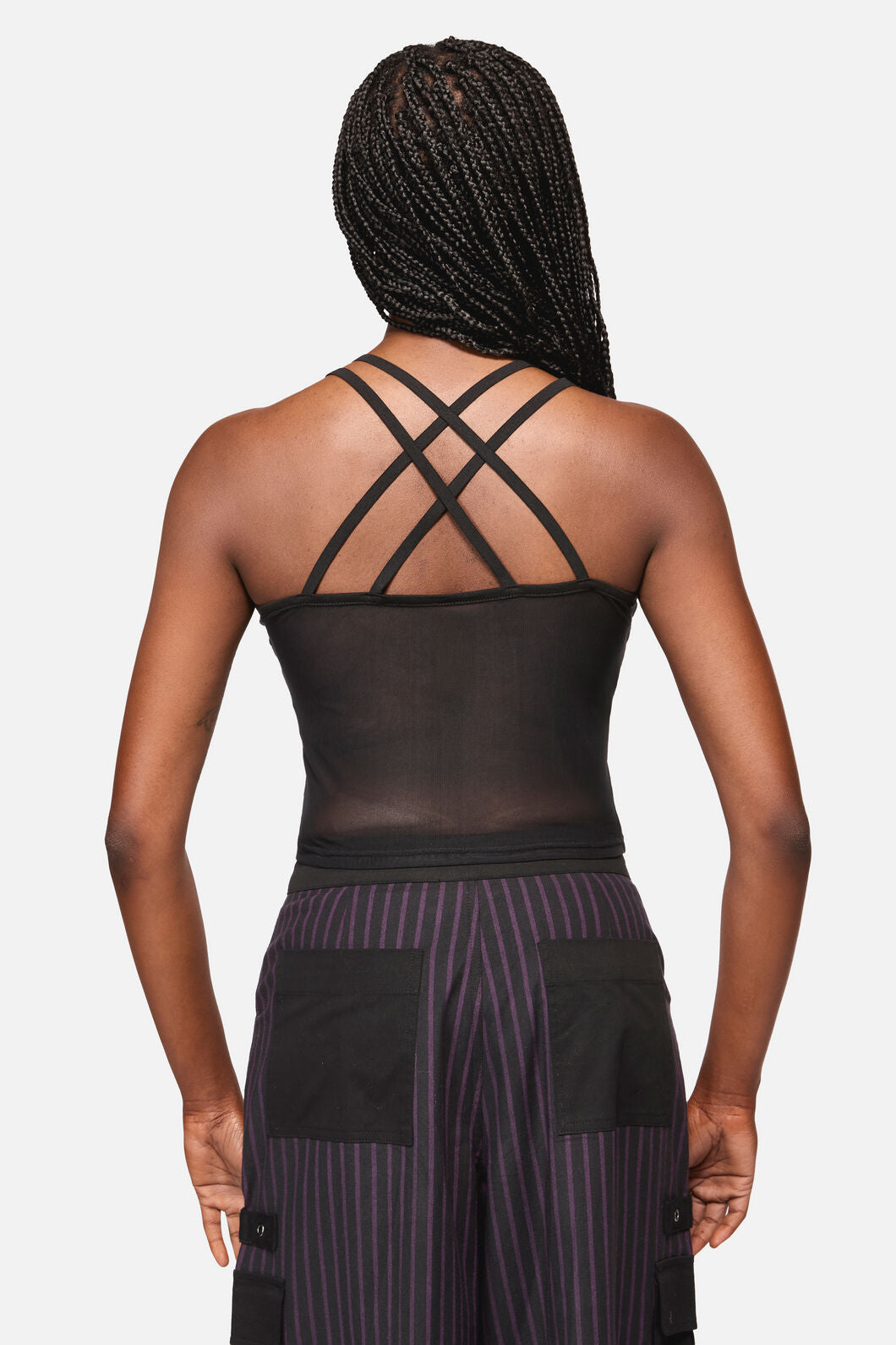 Black Friday - Cosmic Goth Mesh Tank Top - black-purple