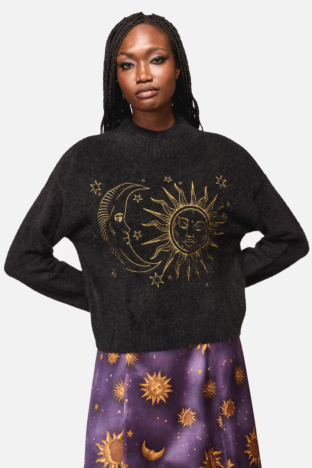 Black Friday - Sun And Moon Goth Knit - black