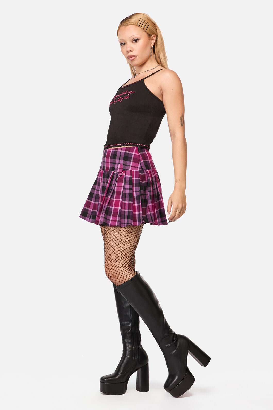Black Friday - Predictions Tartan Skort - plum-black