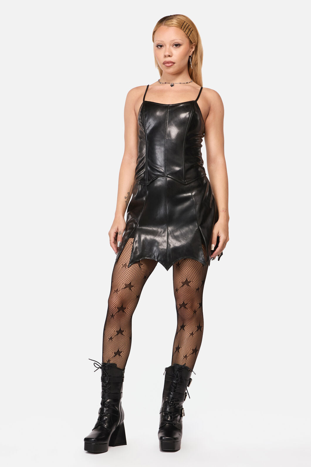 Black Friday - Trickz Pu Punk Top - black