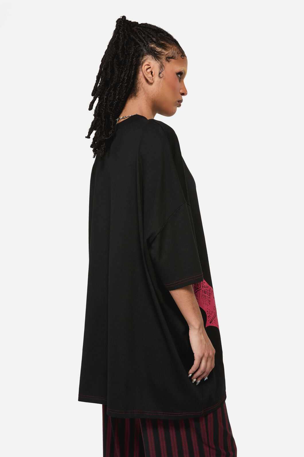 Black Friday - Batz Print Goth Oversized Tee - black