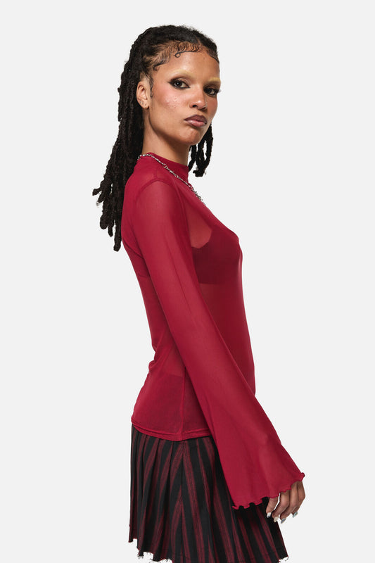 Black Friday - Batz Goth Mesh Top - red