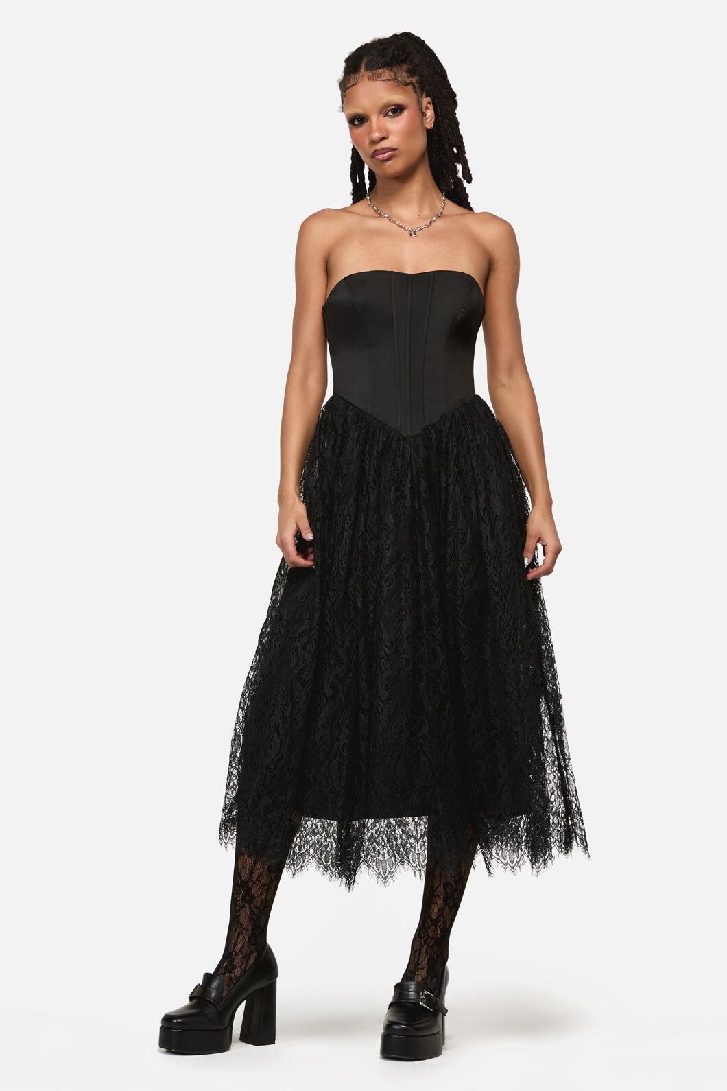 Black Friday - Ellen Lace Goth Formal Dress - black