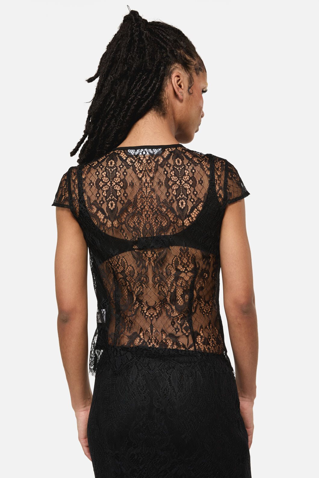 Black Friday - Ellen Lace Goth Formal Blouse - black