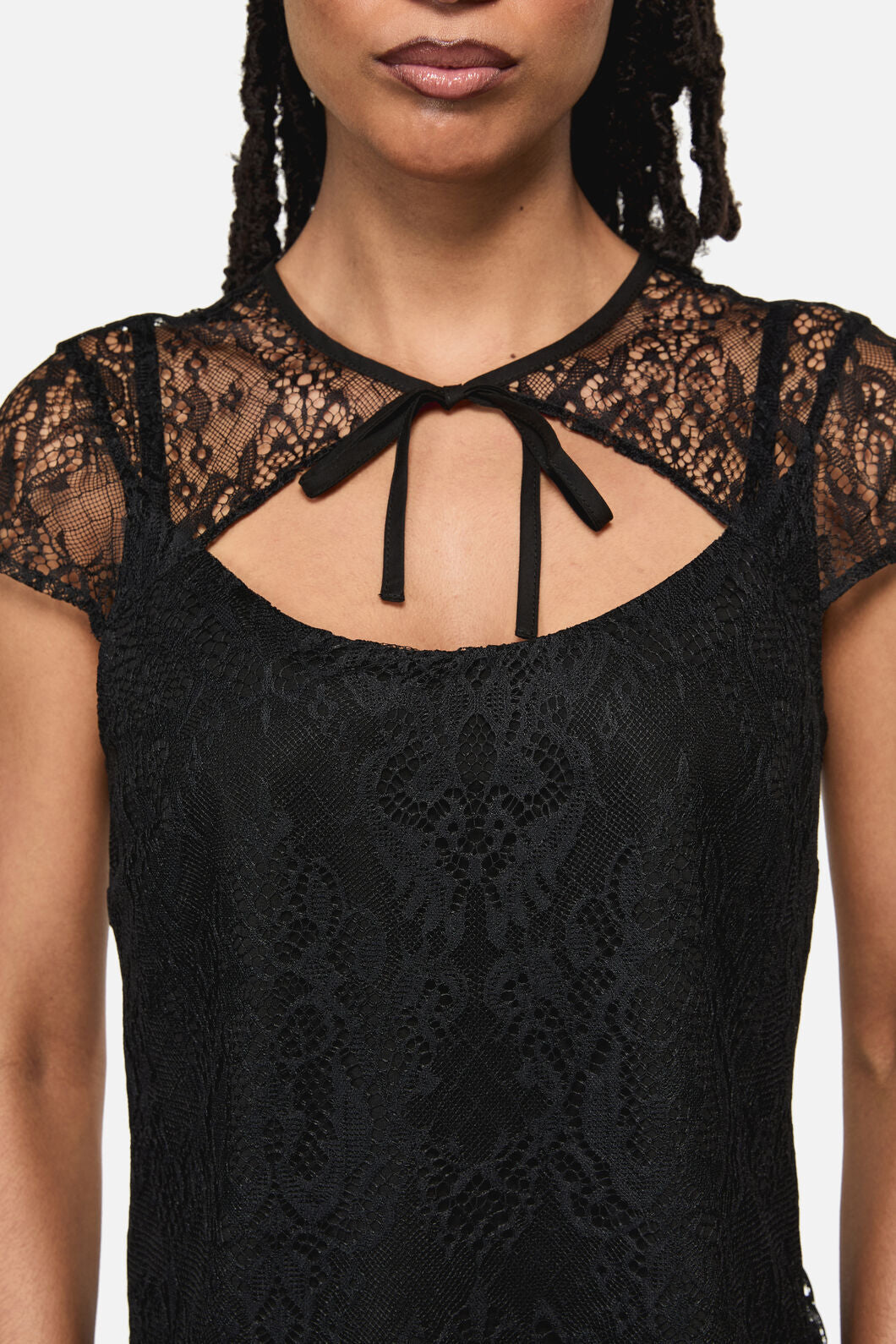 Black Friday - Ellen Lace Goth Formal Blouse - black