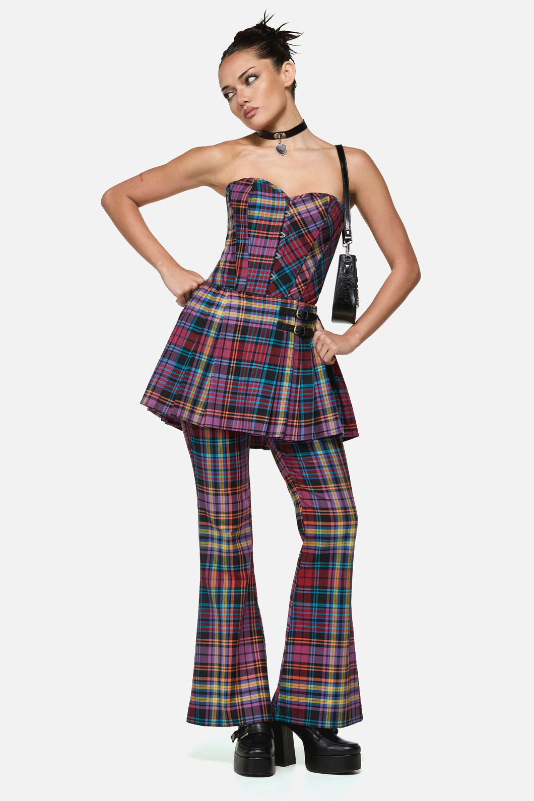 Black Friday - Nightminds Tartan Flare Pant - multi