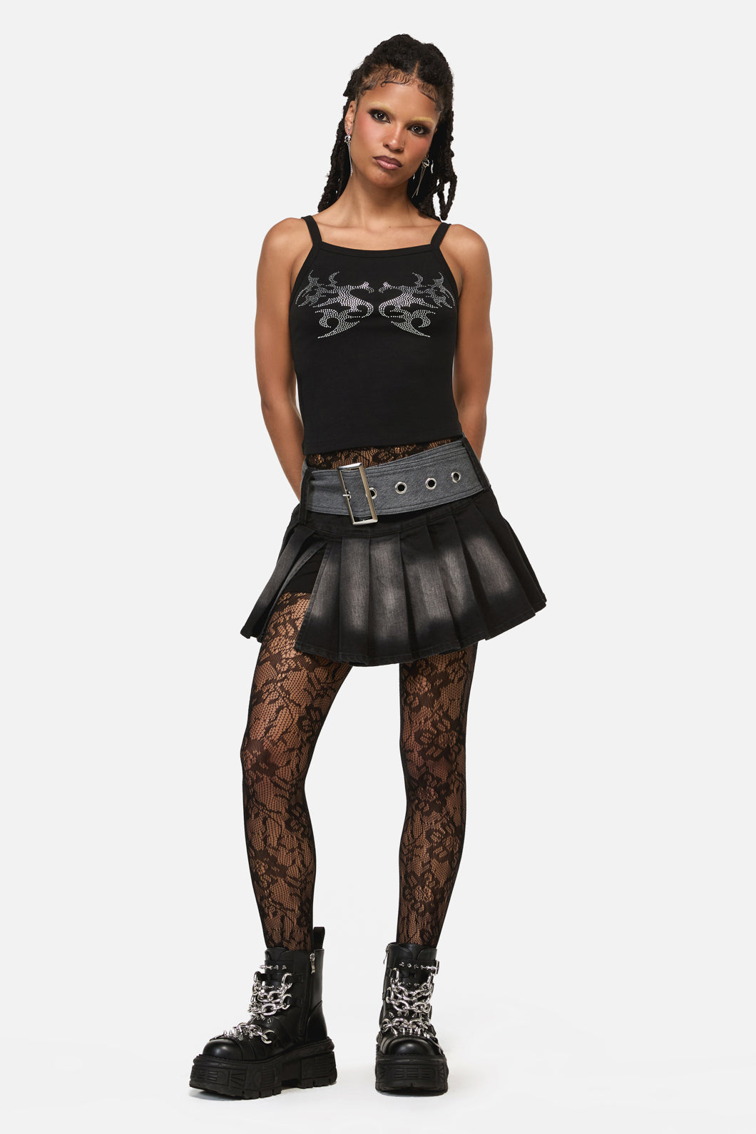 Black Friday - Vixi Cyber Tech Belt Skort - black-grey