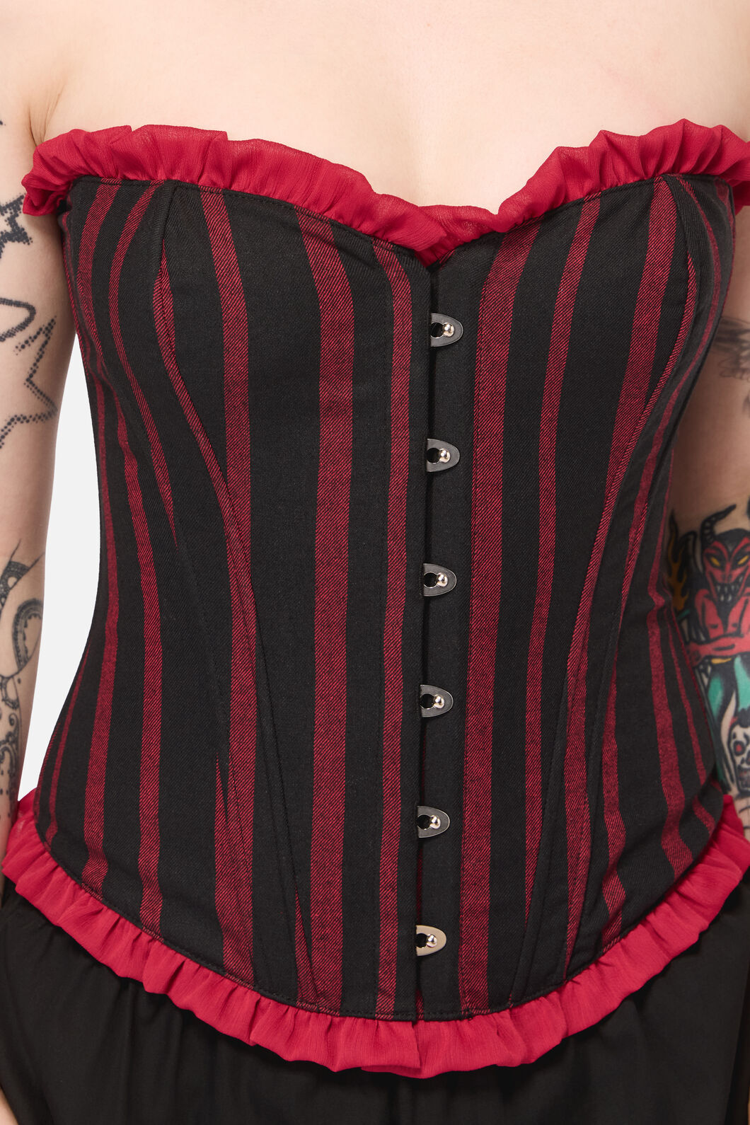 Black Friday - Ritualistic Goth Corset Top - red-black