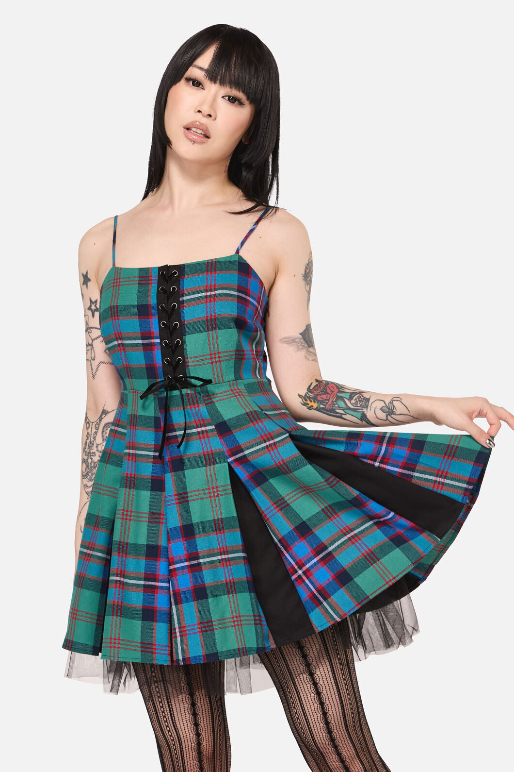 Diablo Goth Tartan Dress – Dangerfield