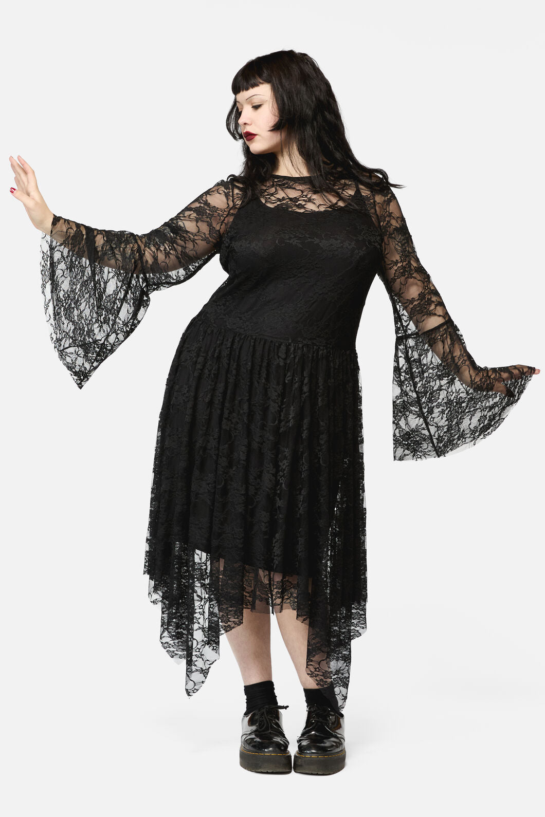 Black Friday - CurveKeeperOfTheWoodsLaceDress - black