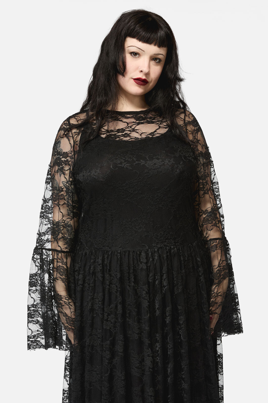 Black Friday - CurveKeeperOfTheWoodsLaceDress - black