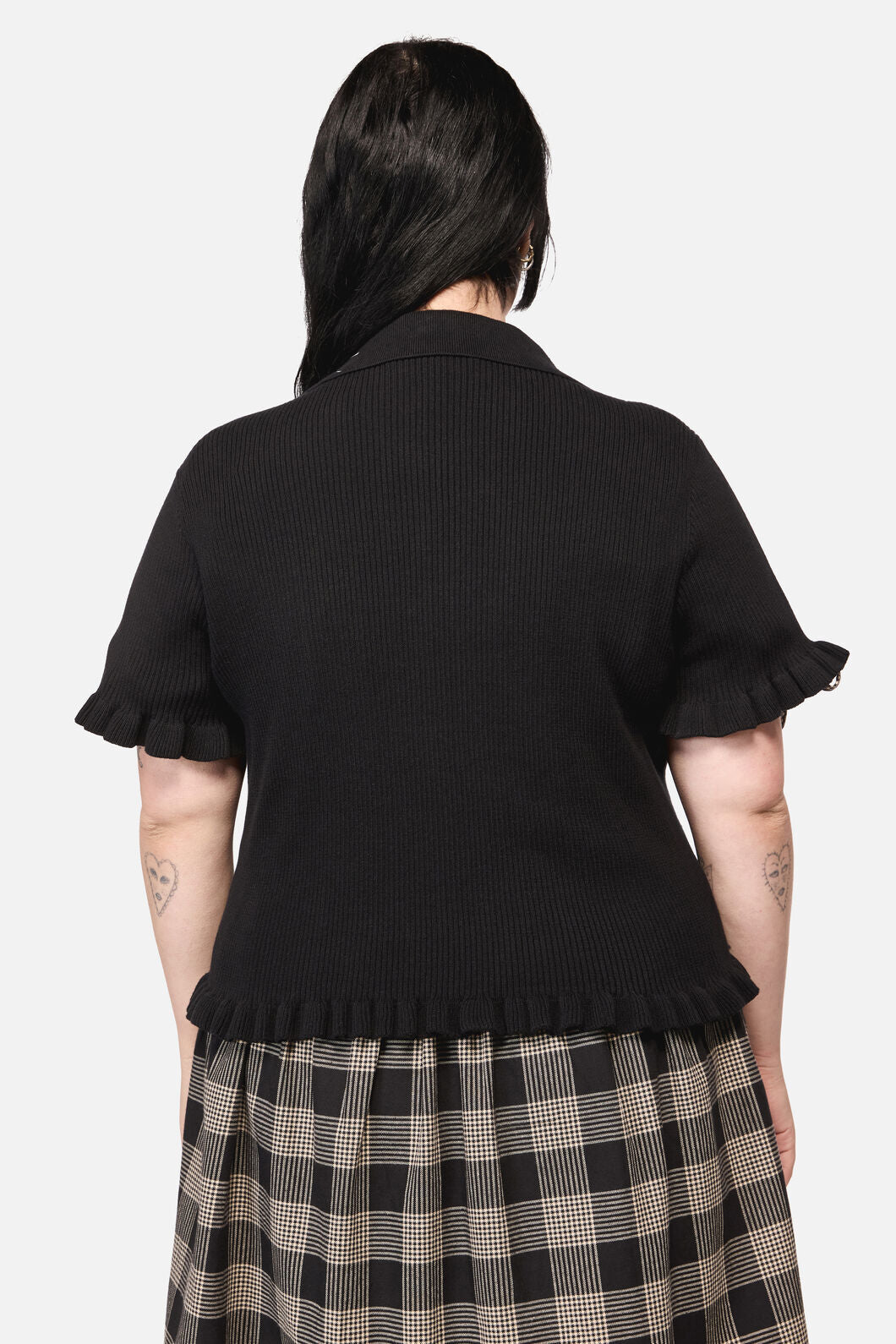 Black Friday - Curve Webbed Zipper Cardi - black