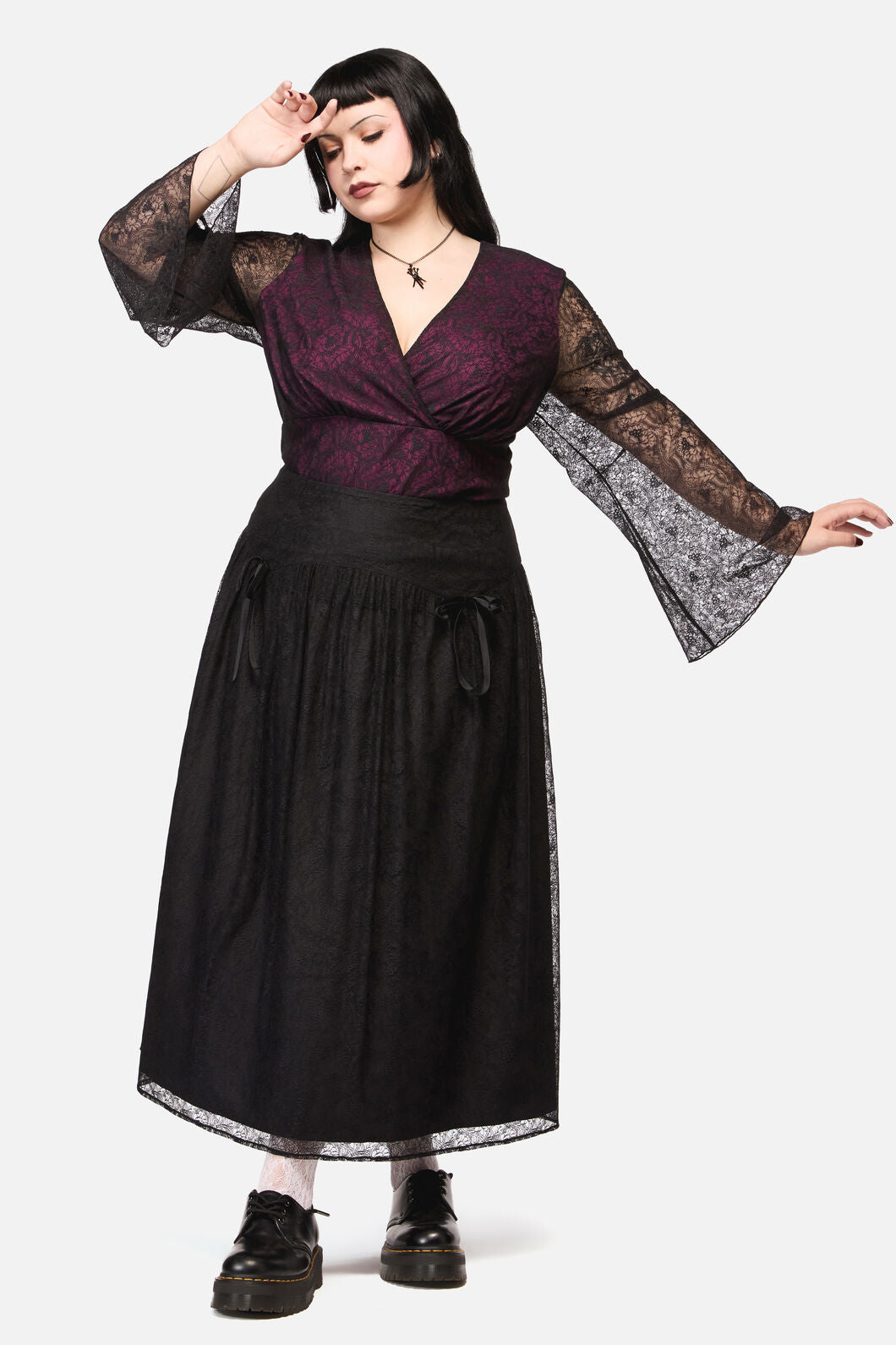 Black Friday - Curve Fiona Lace Skirt - black