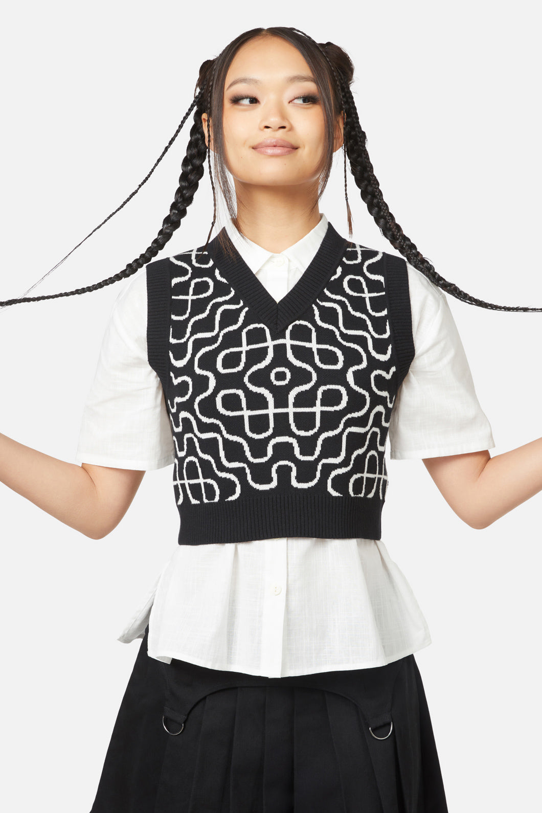 Black Friday - Soundwave Cropped Knit - black