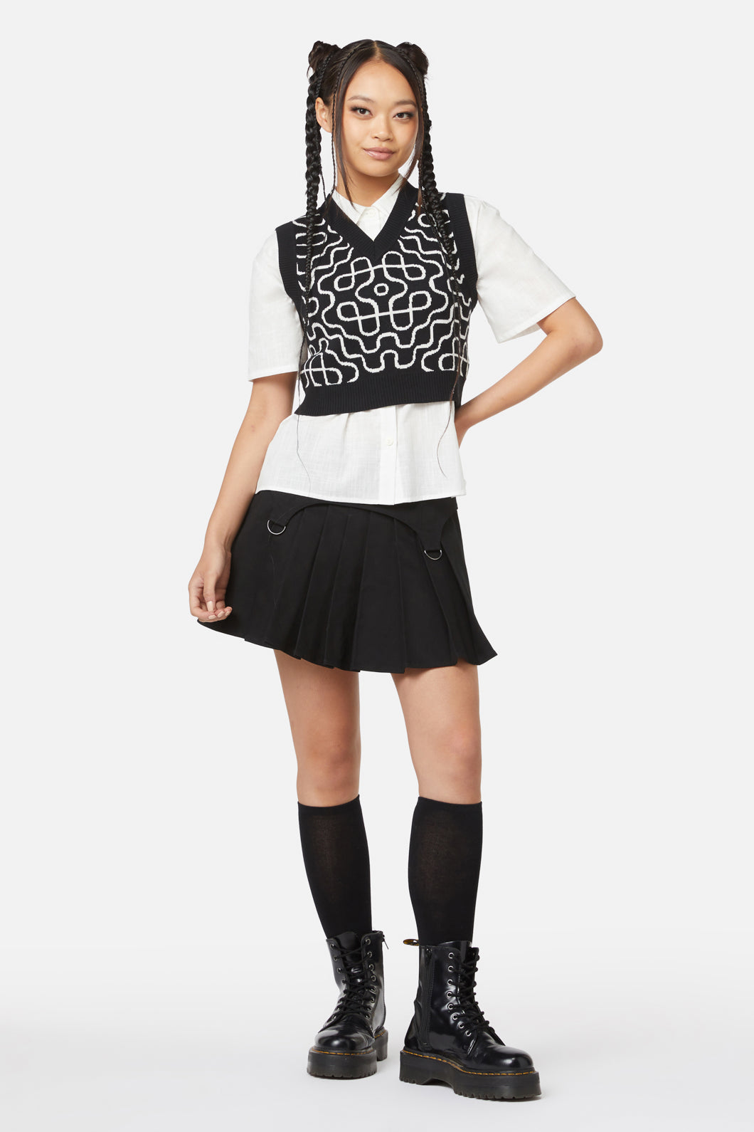 Black Friday - Soundwave Cropped Knit - black
