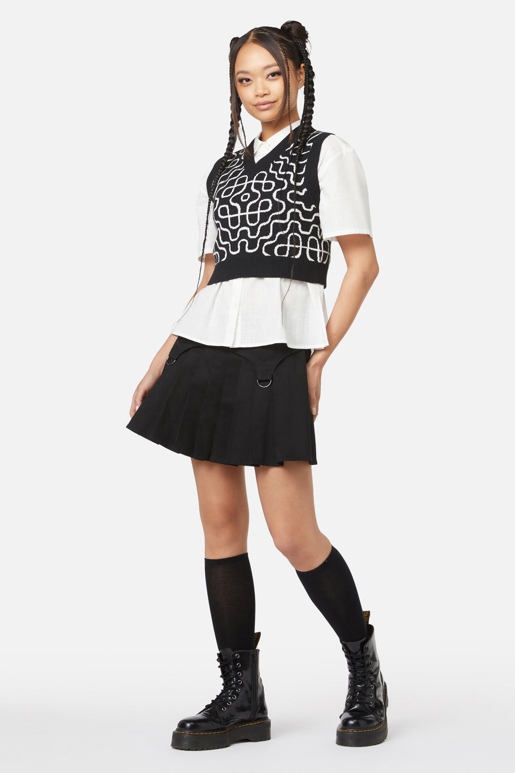 Black Friday - Soundwave Cropped Knit - black