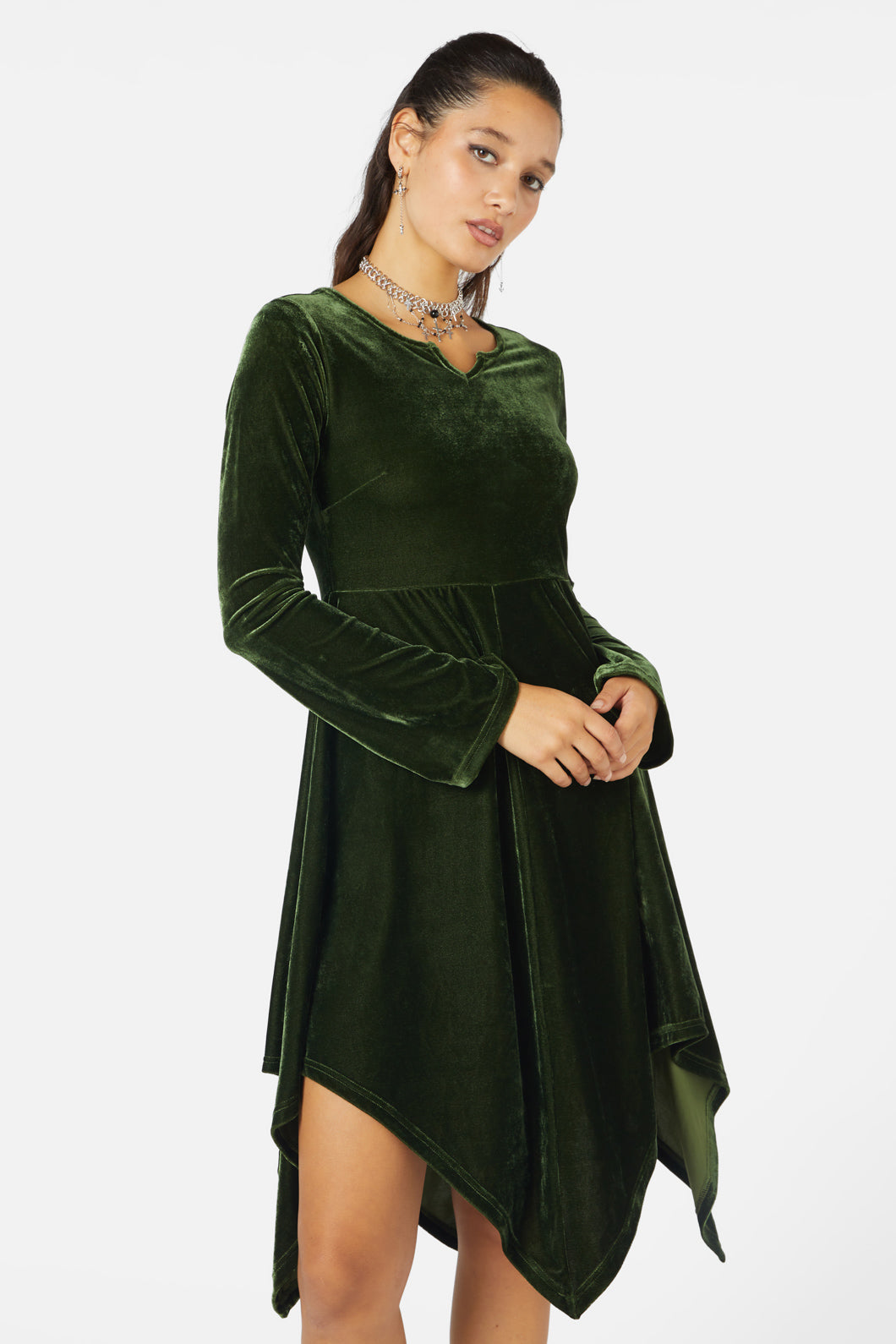 Black Friday - Fern Velvet Dress - green