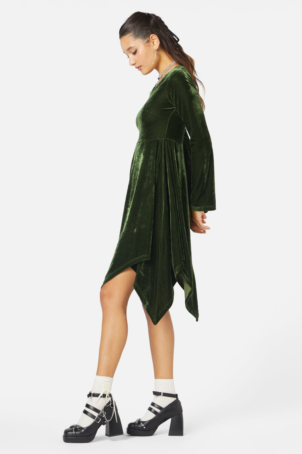 Black Friday - Fern Velvet Dress - green