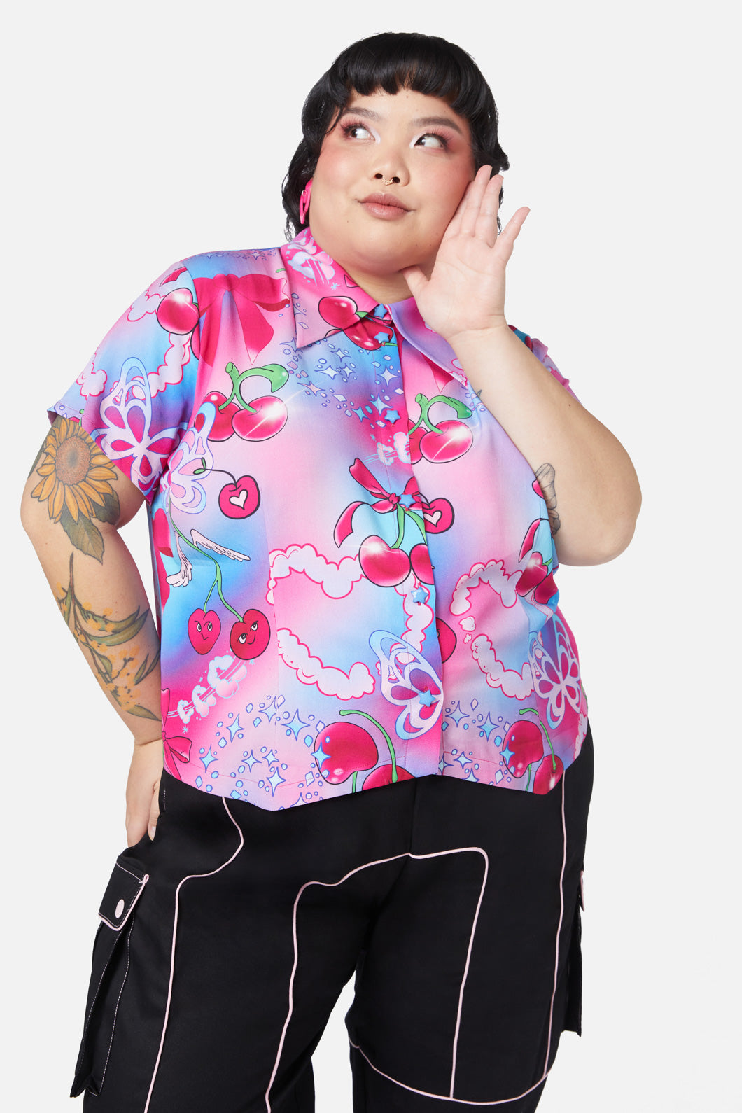 Black Friday - Curve Sour Cherry Blouse - multi
