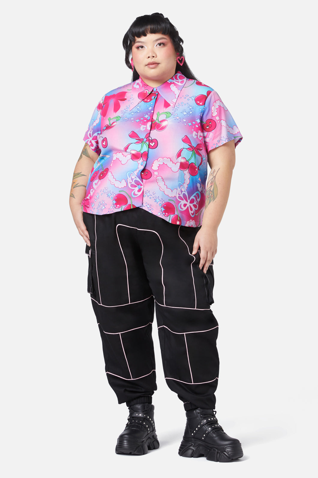 Black Friday - Curve Sour Cherry Blouse - multi