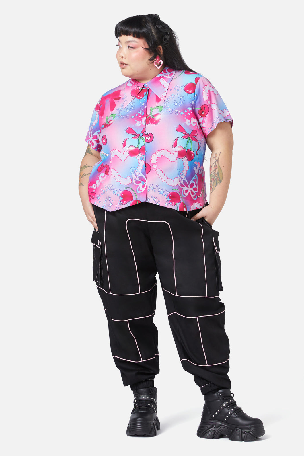 Black Friday - Curve Sour Cherry Blouse - multi