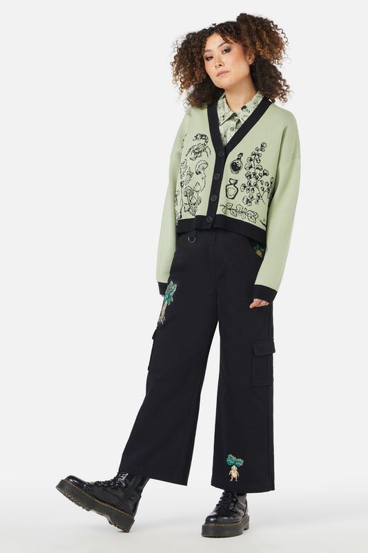 Black Friday - Sprouted Flora Cardi - sage