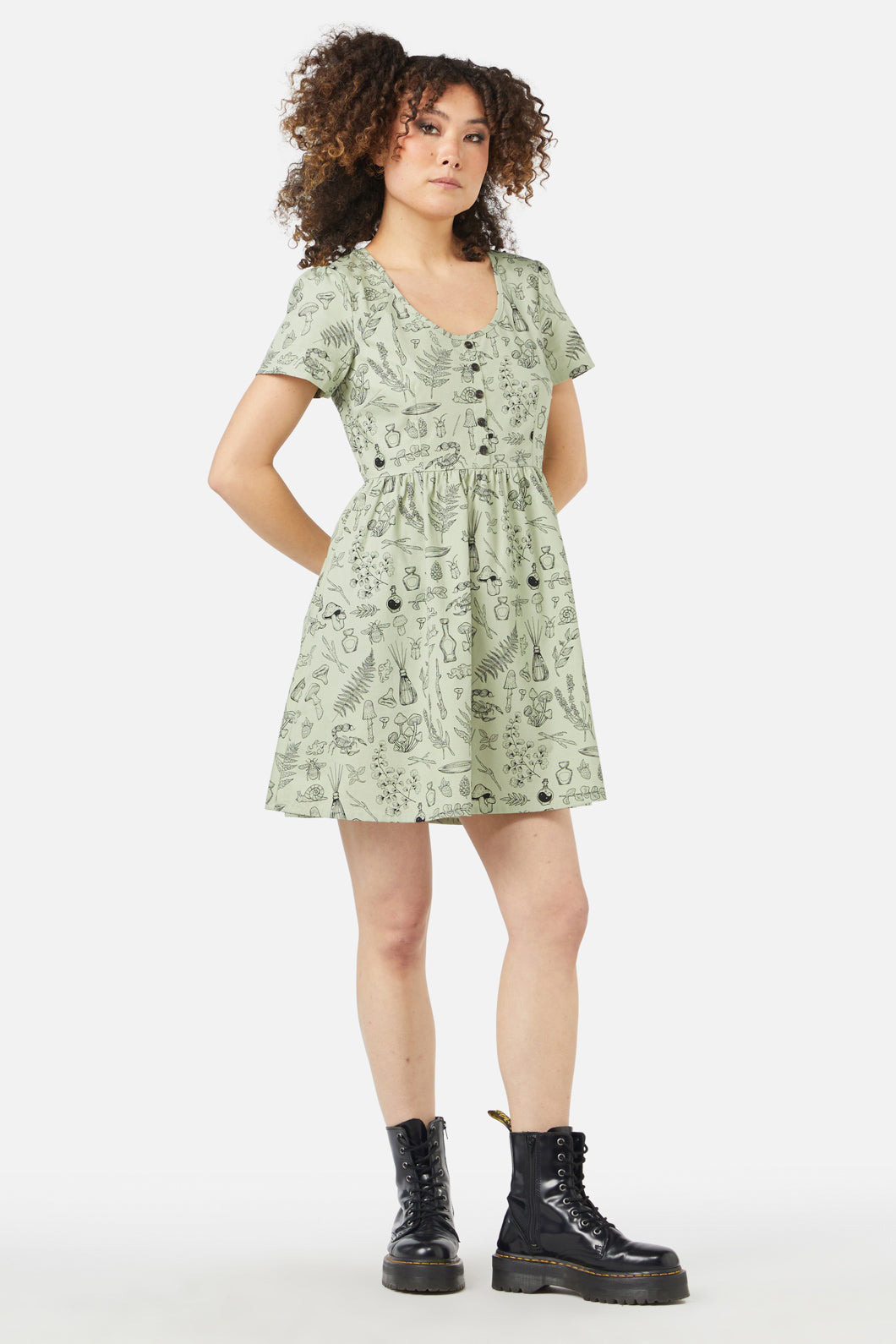 Black Friday - Sprouted Flora Dress - sage
