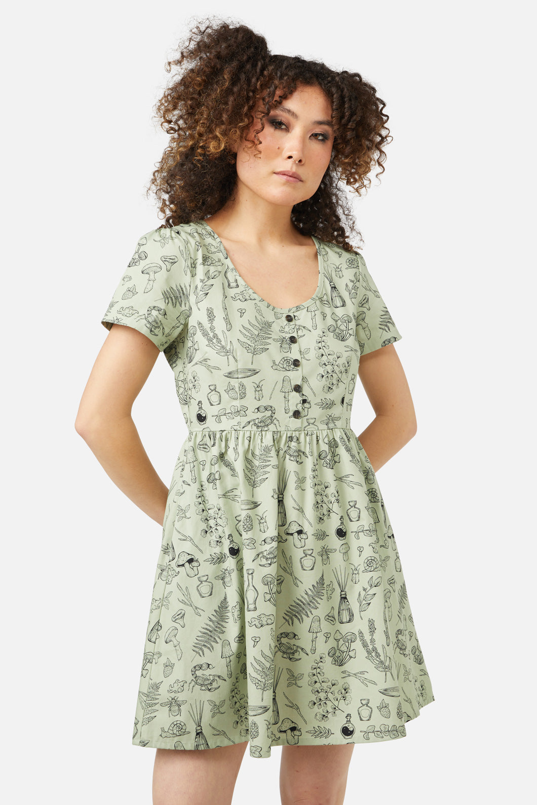 Black Friday - Sprouted Flora Dress - sage