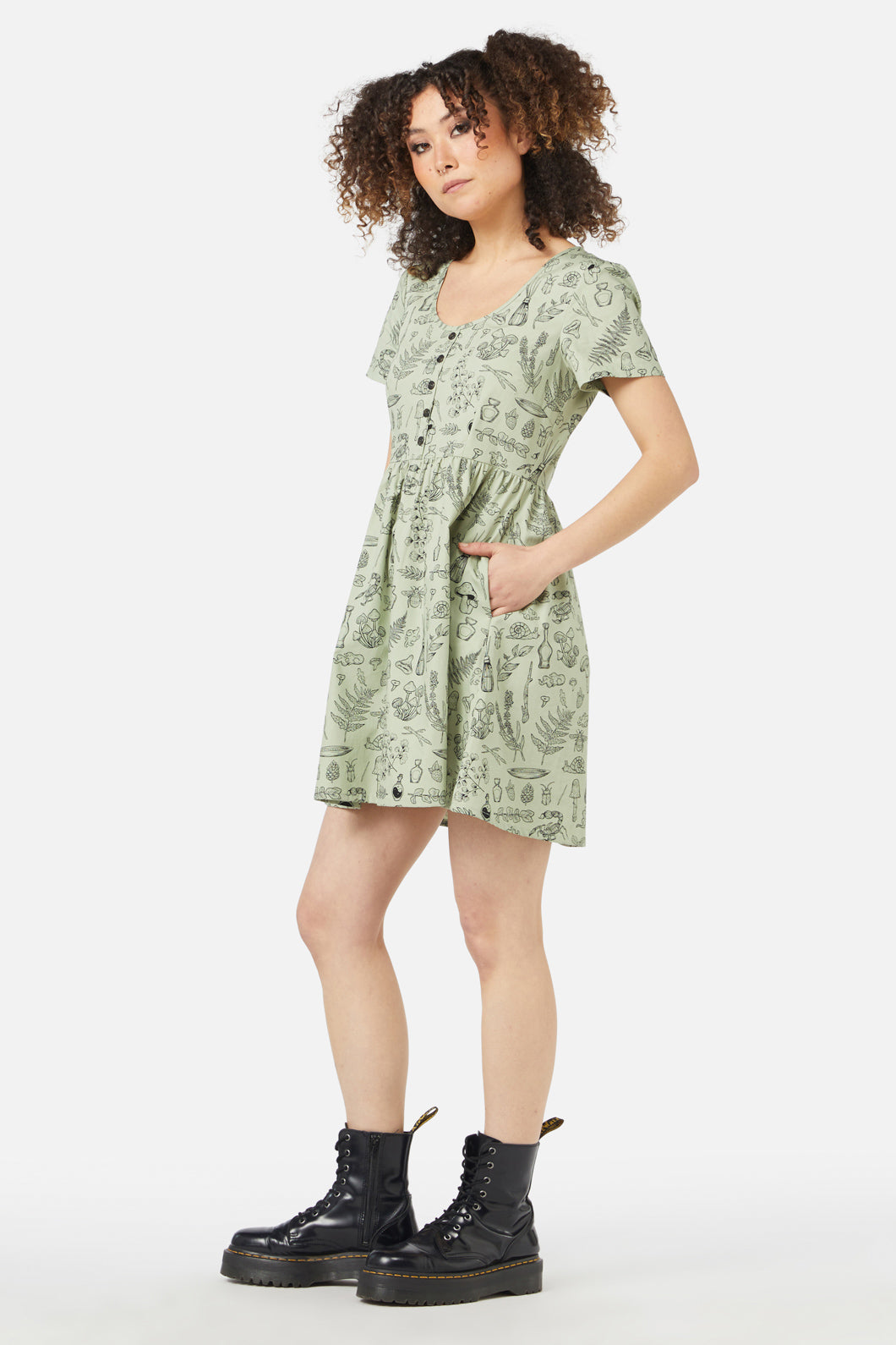 Black Friday - Sprouted Flora Dress - sage