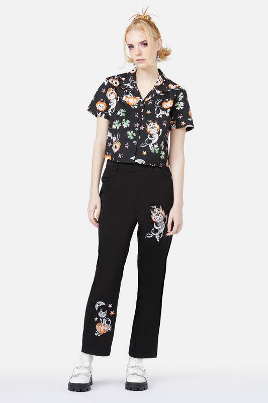 Black Friday - Pumpkin Patch Kitty Blouse - black